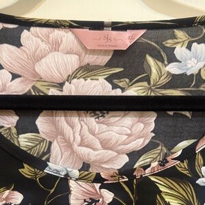 SJS Floral Print dress with Pink and Green Accents